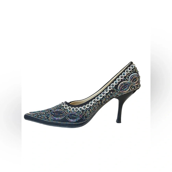 Shiekh pointed toe beaded embroidered heels - Picture 2 of 5